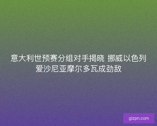意大利世预赛分组对手揭晓 挪威以色列爱沙尼亚摩尔多瓦成劲敌